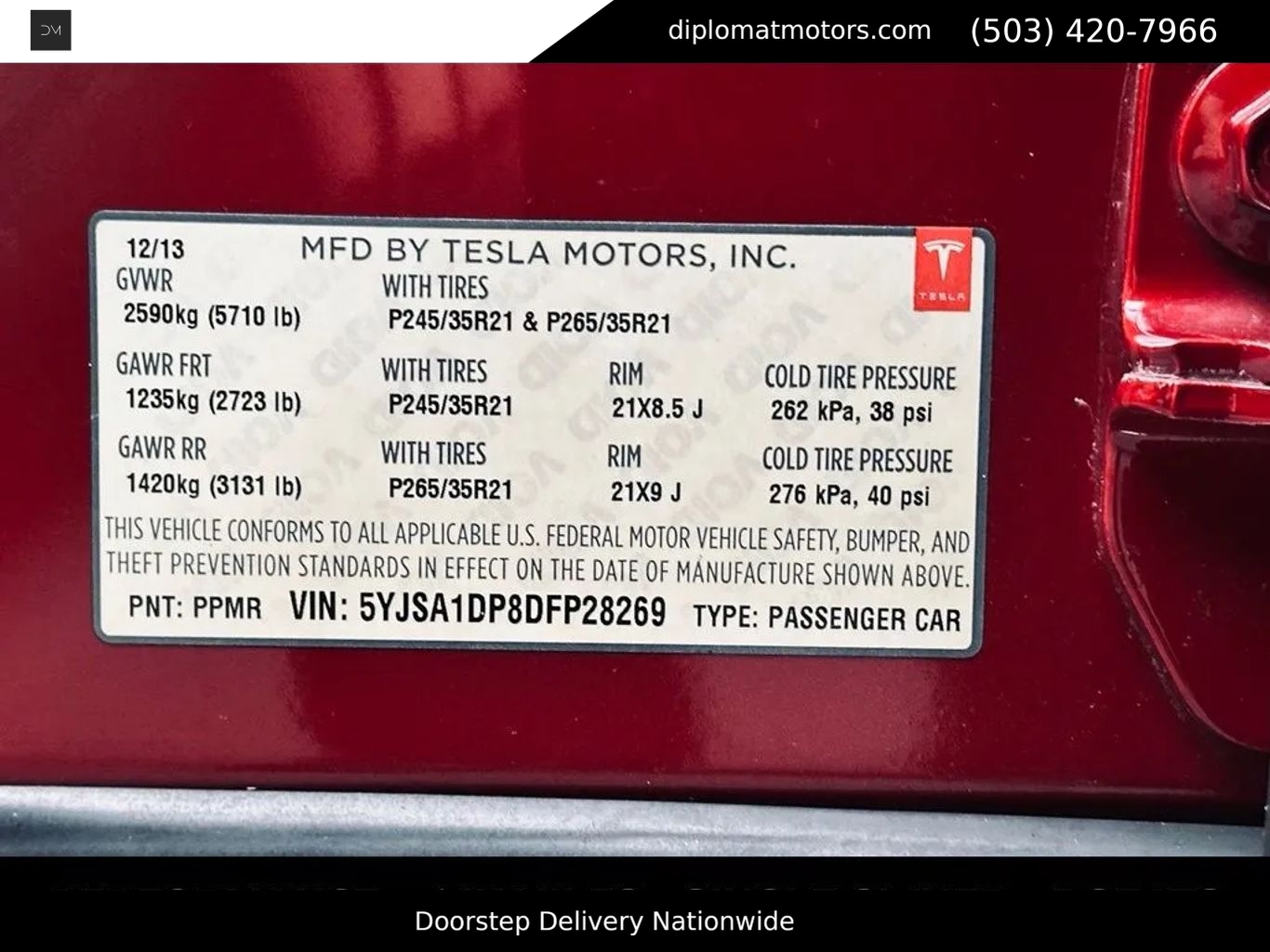 tesla model s 2013 5YJSA1DP8DFP28269 image tesla model s 2013 5YJSA1DP8DFP28269 image